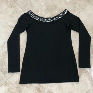 Fabulous Bejeweled Top w/ Pearls and Rhinestones